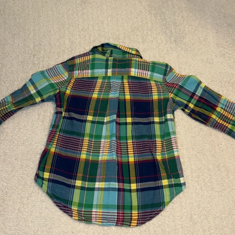 Ralph Lauren Boys 2T Button Down Long Sleeve Toddler Plaid